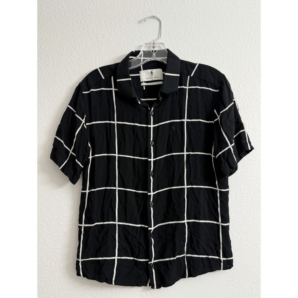 Father Sons Classic Block Shirt Black Classic Fit Mens M